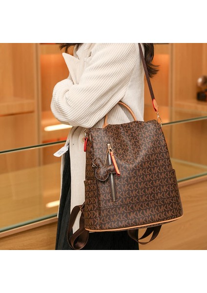 Beyaz Vintage Baskı Deri Sırt Çantası Rahat Anti Hırsızlık Seyahat Sırt Çantası Kız Okul Sırt Çantaları Moda Tasarımcısı Kadın Sırt Çantası (Yurt Dışından) indirimleri