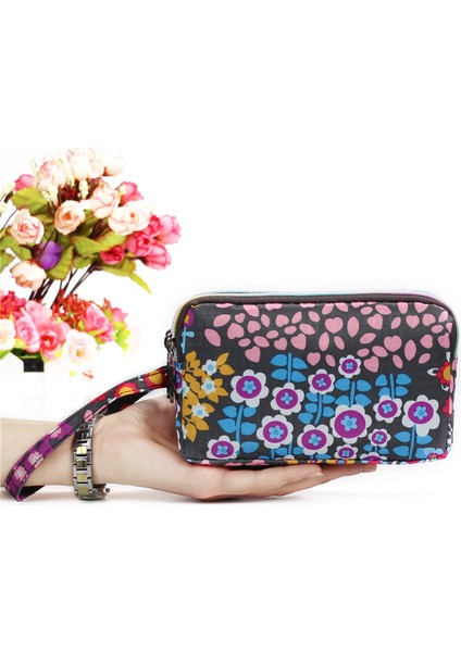 2331 Sıfır Cüzdan Bayan Kumaş El Çantası Üç Katlı Fermuarlı Bayan Cüzdan Büyük Kapasiteli Tasarım (Yurt Dışından)