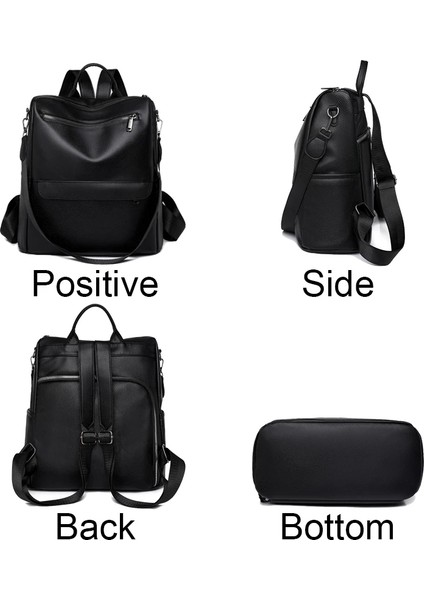 Siyah Retro Yumuşak Deri Sırt Çantası Kadın Çantalar Omuz Çantası Yüksek Kaliteli Gizli Sakli Konusmalar Kese Dos Tasarımcı Bayanlar Büyük Kapasiteli Mochilas (Yurt Dışından)