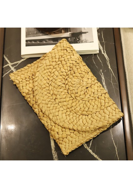 1 Kadın Hasır Debriyaj Yaz Dokuma Çanta Omuz Crossbody Çanta Plaj Hasır Zarf Debriyaj Cüzdan Kadınlar Için (Yurt Dışından)