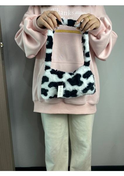 Sku 05 Retro Leopar Desen Baskı Sıcak Kürk Kadın Peluş Crossbody Çanta Kadınlar Için Kış Omuz Çantaları Çanta (Yurt Dışından) modelleri