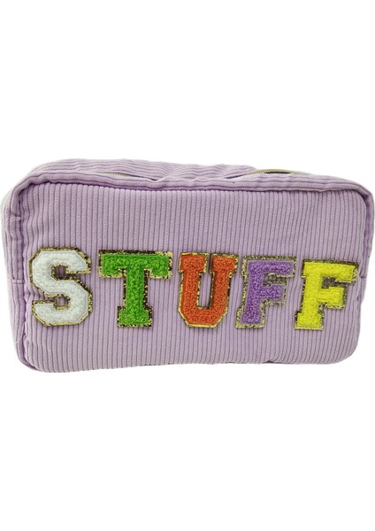 Beyaz Max Giyim Kadife Işlemeli Harfler Makyaj Debriyaj Küçük Kare Kozmetik Çantaları Şönil Mektup Yamalar (Yurt Dışından) modelleri