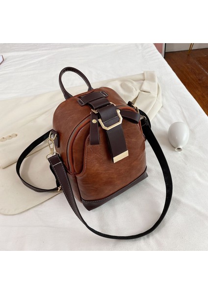 4 Vintage Moda Sırt Çantası Saf Renk Kadın Sırt Çantaları Kadınlar Için Yüksek Kaliteli Sırt Çantası (Yurt Dışından)