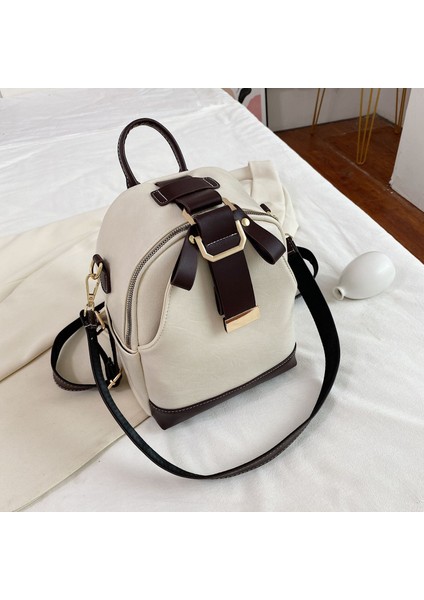 4 Vintage Moda Sırt Çantası Saf Renk Kadın Sırt Çantaları Kadınlar Için Yüksek Kaliteli Sırt Çantası (Yurt Dışından)