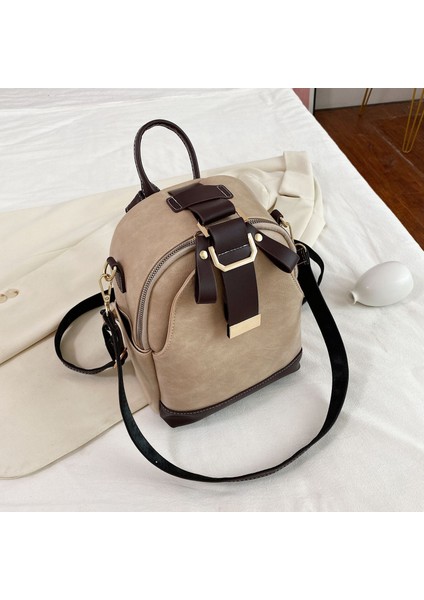 4 Vintage Moda Sırt Çantası Saf Renk Kadın Sırt Çantaları Kadınlar Için Yüksek Kaliteli Sırt Çantası (Yurt Dışından)