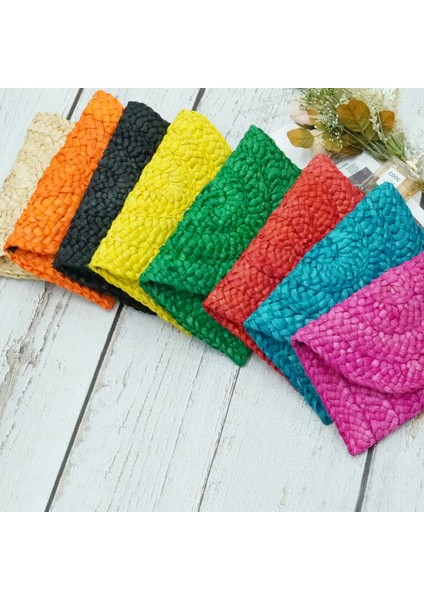 Açık Kahverengi Saman Kore Rahat Yüksek Kaliteli Ana Kesesi Dökün Femm El Yapımı Debriyaj Moda Mini Çanta Bozuk Para Cüzdanı (Yurt Dışından)