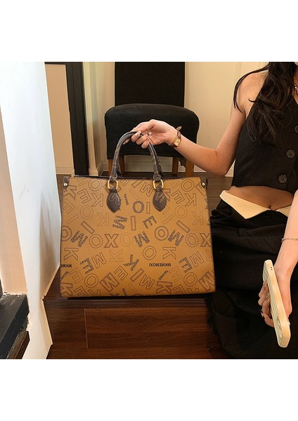 Kahverengi Panik Her Mevsim Kadın El Çantaları Büyük Kapasiteli Moda Kadın Deri Çanta Kabarık Çanta Diğer (Yurt Dışından) fırsatları