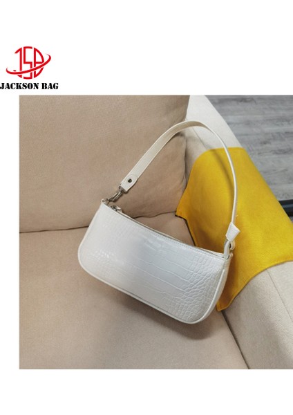 Beyaz Suni Deri Kalıcı Kadın Küçük Omuz Çantası Mini Çanta Bayan Crossbody Debriyaj Çantalar Çanta (Yurt Dışından)