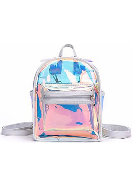 Beyaz Moda Pvc Plastik Şeffaf Basit Stil Lazer Kadın Çanta Sırt Çantası (Yurt Dışından) fırsatları