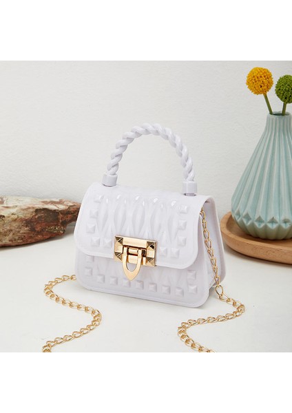 R3 2023 Yeni El Mini Jöle Çanta Yaz Perçin Bir Omuz Crossbody Kadın Çantası (Yurt Dışından)