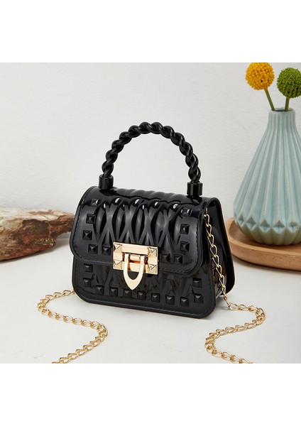 R3 2023 Yeni El Mini Jöle Çanta Yaz Perçin Bir Omuz Crossbody Kadın Çantası (Yurt Dışından)