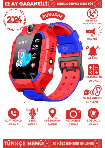 Q19 Akıllı Çocuk Takip Saati Sim Kartlı Arama, Kameralı, Gizli Dinleme Özellikli