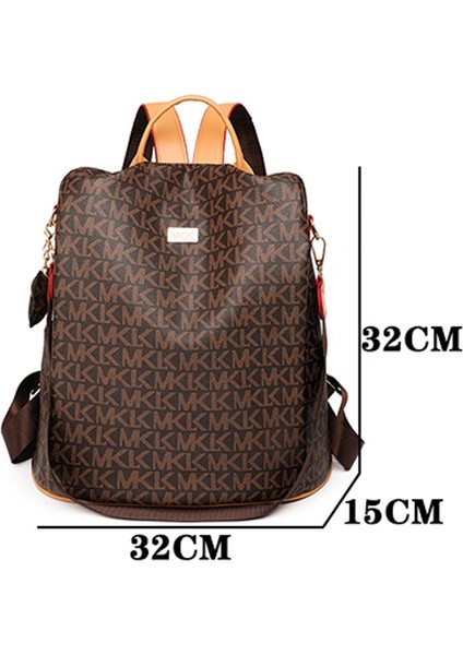 Stil 1 Kahverengi Moda Baskılı Pvc Sırt Çantası Anne Seyahat Çantaları Kadın Küçük Marka Tasarımcısı Okul Çantaları 2023 Büyük Kapasiteli Anti Hırsızlık Sırt Çantaları (Yurt Dışından) modelleri