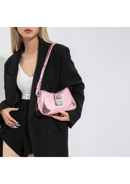Siyah Lüks Kadın Parlak Renk Omuz Çanta Moda Kemer Kilit Çanta Bayanlar Için Trendy Crossbody Çanta 2023 (Yurt Dışından) indirimleri