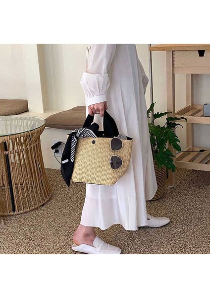 Altın 2023 Tasarım Örgülü Çanta Hasır Örgülü Bayan Moda Eğlence Çanta Plaj Çantası (Yurt Dışından) fırsatları