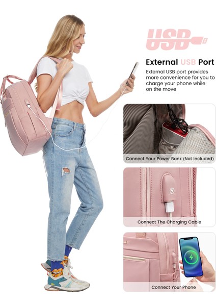 VYMB2101LK23M-15.6IN Lovevook Fabrika Siyah USB Şarjlı Seyahat Sırt Çantası Çanta Büyük Bilgisayar Okul Çantaları 15.6ın Dizüstü Seyahat Sırt Çantaları (Yurt Dışından)