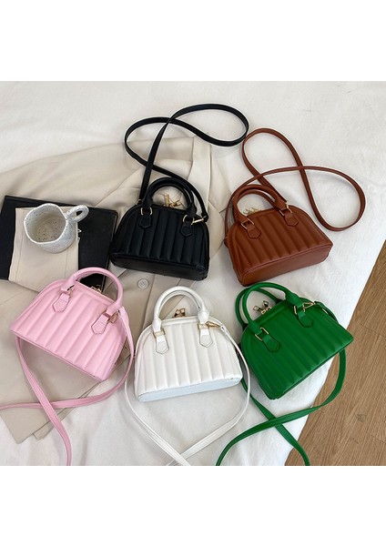 5 Mini Kabuk Tote Çanta Kadın 2023 Yeni Kabartmalı Tek Omuz Çanta Messenger Çanta 2023 Yeni Moda Sonbahar Çanta (Yurt Dışından)