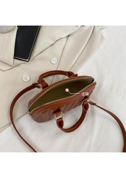 5 Mini Kabuk Tote Çanta Kadın 2023 Yeni Kabartmalı Tek Omuz Çanta Messenger Çanta 2023 Yeni Moda Sonbahar Çanta (Yurt Dışından)