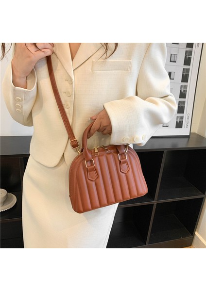 5 Mini Kabuk Tote Çanta Kadın 2023 Yeni Kabartmalı Tek Omuz Çanta Messenger Çanta 2023 Yeni Moda Sonbahar Çanta (Yurt Dışından)