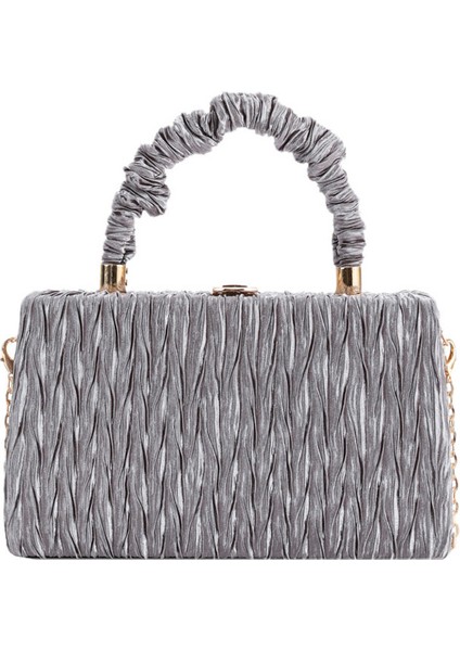 Gri HR556 Kadın Çanta Pu Kilit Toka Yeni Moda Tasarımı Küçük Kare Omuz Çantası Moda Trendi Çok Yönlü Çanta Kadınlar Için (Yurt Dışından)