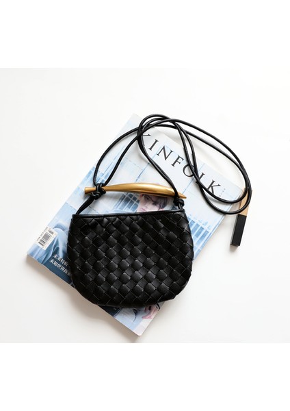 C5 Sağlam ve Son Derece Dayanıklı Yeni Kadın Çanta Crossbody Çanta Niş Mini Elmas Sardalya Çanta Örgü Çanta (Yurt Dışından)