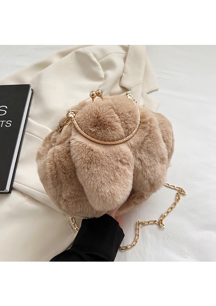 Beyaz Sevimli Peluş Tavşan Bayan Crossbody Çanta Donanım Zinciri Bayan Çanta Kış Kullanımı Için (Yurt Dışından) modelleri