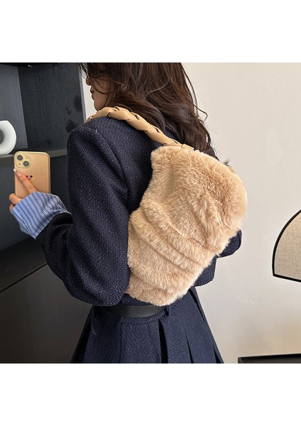 Kadın Çanta Renk 5 Tüylü Yumuşak Retro Bayan Moda Çanta Kadın Güzel Tote Çanta Peluş Omuz Çantası (Yurt Dışından) indirimleri