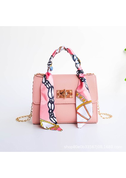 Pembe Lüks Omuzdan Askili Çanta 2023 Mini Çanta Ipek Eşarp Dekorasyon Bayanlar Askılı Çanta Moda Kadın Omuzdan Askili Çanta (Yurt Dışından)
