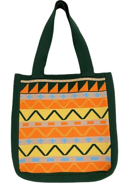 Siyah.moda Alışveriş Örgü Örme Çanta Tote Kadın Omuz Çantaları Sıcak Satış Yün Çanta (Yurt Dışından) modelleri