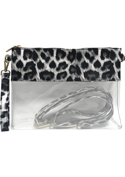 #2 Moda Su Geçirmez Pvc Çanta Bayan Leopar Jöle Çanta Kadın Pvc Baskılar Çanta Kızın Ekose Omuz Çantaları (Yurt Dışından)