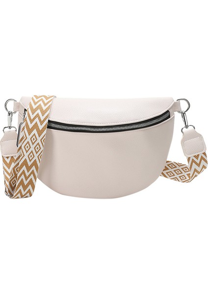 Beyaz Kadın Bel Çantası Geniş Omuz Askısı ile Crossbody Kemer Göğüs Çanta Kadınlar Için Trendy Fanny Paketi Vegan Deri Tek Kollu Çanta (Yurt Dışından) fiyatları