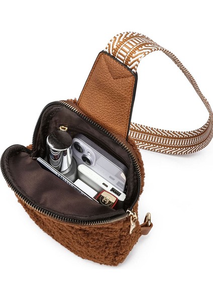 Pembe Moda Yeni Sonbahar Kış Sherpa Göğüs Çanta Moda Kadın Kızlar Alışveriş Seyahat Için Büyük Kapasiteli Rahat Crossbody Çanta (Yurt Dışından) fırsatları