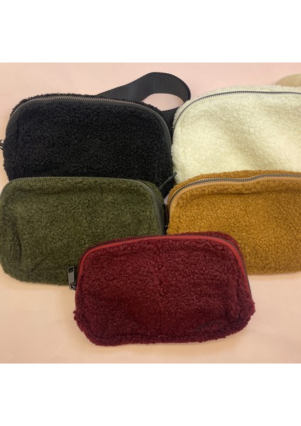 Derin Yeşil Moda Özelleştirilmiş Sherpa Chic Kadın Taklit Kürk Göğüs Paketi Rahat Fanny Paketi ve Crossbody Kemer Çantası (Yurt Dışından) indirimleri