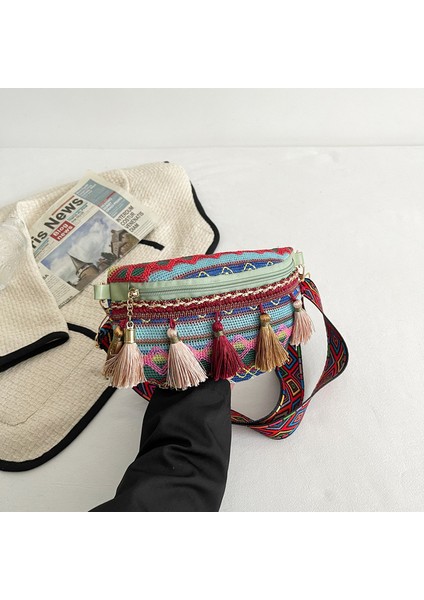 B Tasarımcı Püskül Crossbody Kadın Çanta Yüksek Kaliteli Kadın Taşınabilir Omuz Çantası Bahar Bolso Göğüs Çanta (Yurt Dışından)