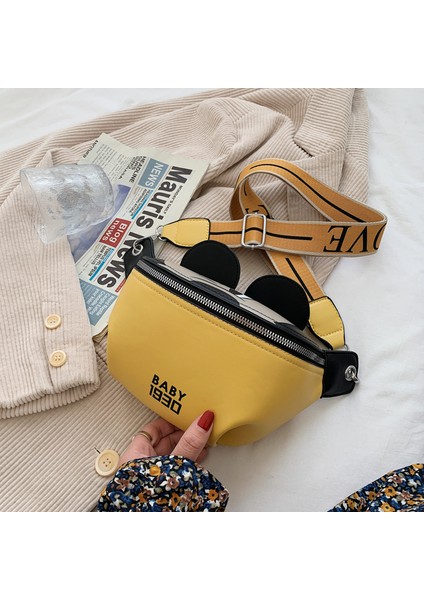 Pembe Kore Tarzı Karikatür Göğüs Çantası Pu Deri Crossbody Yan Çanta Açık Seyahat Kadın Bel Çantası Ebeveyn-Çocuk Kıyafeti (Yurt Dışından) modelleri