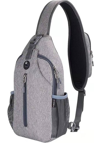 Açık Gri Rfid Crossbody Sling Sırt Çantası Sling Çanta Seyahat Yürüyüş Göğüs Çantası Sırt Çantası Kadınlar ve Erkekler Için Açık Sırt Çantası (Yurt Dışından)
