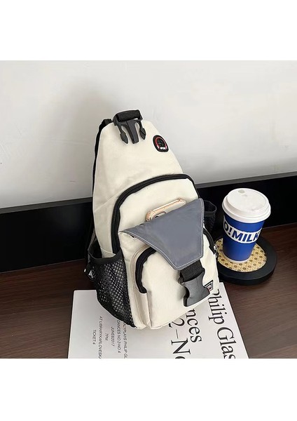 Gösterildiği Gibi_-2 Lüks Su Geçirmez Crossbody Sling Sırt Çantası Kadın Erkek Rahat Crossbody Omuz Göğüs Çantası Kulaklık Deliği ile (Yurt Dışından) indirimleri