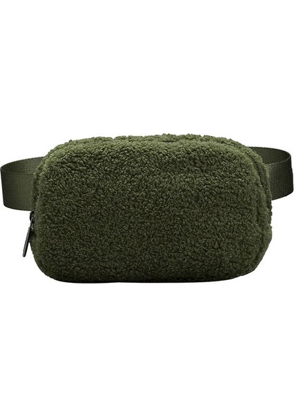 Koyu Yeşil 2023 Sonbahar/kış Sıcak Peluş Spor Kadın Göğüs Çantası Rahat Hissediyorum Crossbody Çanta (Yurt Dışından)