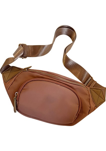 Kahverengi Moda Şık Özel Satchel Çanta Fanny Kalça Bel Paketi Çapraz Vücut Çanta Kadın Serseri Kalça Göğüs Kılıfı Kemer Çantası (Yurt Dışından)
