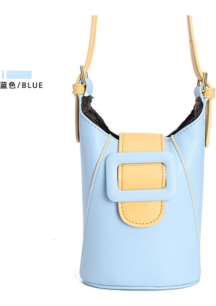 Siyah Çanta Kadın 2023 Yeni Moda Çok Yönlü Moda Kova Kontrast El Tek Omuz Crossbody Çanta (Yurt Dışından)