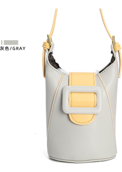 Siyah Çanta Kadın 2023 Yeni Moda Çok Yönlü Moda Kova Kontrast El Tek Omuz Crossbody Çanta (Yurt Dışından)