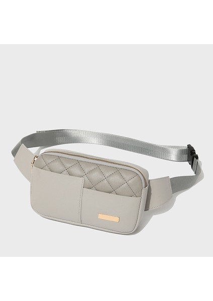 Gri Trendy Açık Crossbody Kemer Özel Moda Lüks Bel Çantası Rahat Göğüs Fanny Paketi Kızlar Için (Yurt Dışından)
