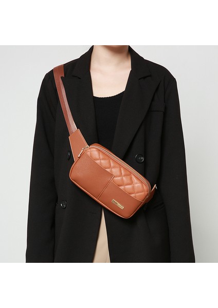 Gri Trendy Açık Crossbody Kemer Özel Moda Lüks Bel Çantası Rahat Göğüs Fanny Paketi Kızlar Için (Yurt Dışından)