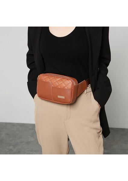 Gri Trendy Açık Crossbody Kemer Özel Moda Lüks Bel Çantası Rahat Göğüs Fanny Paketi Kızlar Için (Yurt Dışından)