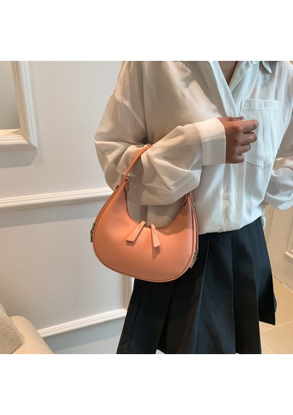 03 Hobo Çanta Kadınlar Için Hilal Ay Tasarım Sevimli Trendy Omuz Çanta Küçük Günlük Çanta Kadın Yaz Çantalar Çanta (Yurt Dışından)