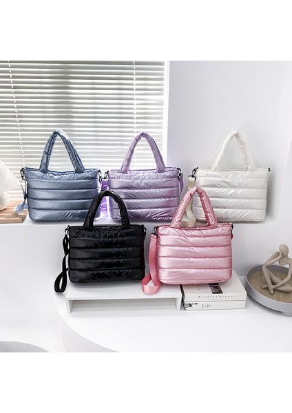 Mavi Sonbahar ve Kış Moda Rahat Parlak Pamuk Omuz Crossbody Kadın Çanta 2023 (Yurt Dışından) modelleri