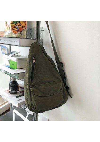 Ordu Yeşil Özelleştirmek Sling Sırt Çantası Moda Tasarımcısı Şık Kadın Kanvas Seyahat Omuz Göğüs Sling Çanta (Yurt Dışından) modelleri
