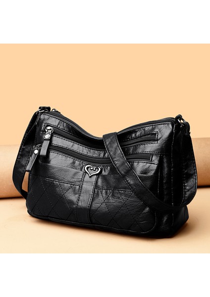 Sarı Kahverengi Vejetaryen Deri Crossbody Çanta Yeni Moda Yumuşak Pu Deri Retro Kadın Çanta Fermuar Crossbody Çanta (Yurt Dışından) modelleri