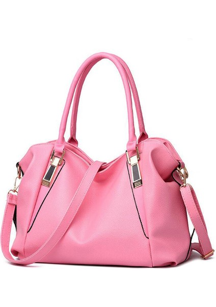 Pembe Büyük Deri Hobo Çanta Kadınlar Için Gizli Taşıma Çivili Omuz Çantası Çapraz Vücut Çanta Moda (Yurt Dışından)