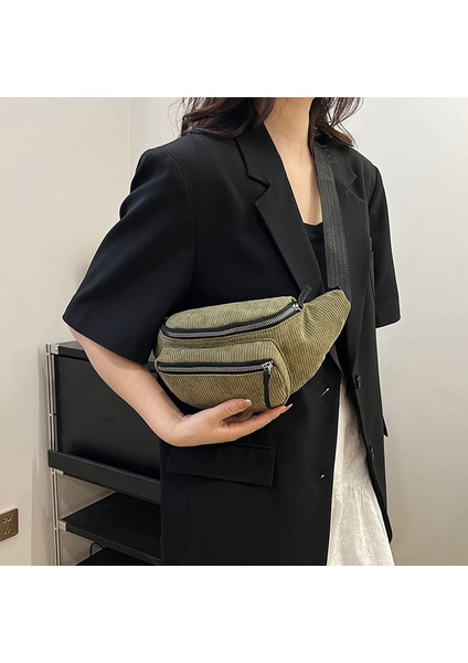 Kahverengi Kadın Günlük Sırt Çantası Spor Göğüs Çantası Crossbody Fanny Paketi Retro Kadife Tek Çanta (Yurt Dışından) indirimleri